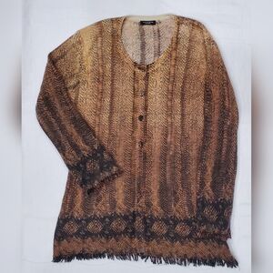 Magaschoni Brown and Tan Cardigan